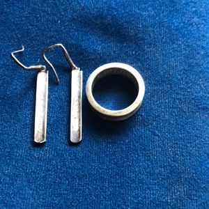 Tiffany silver earrings and ring
